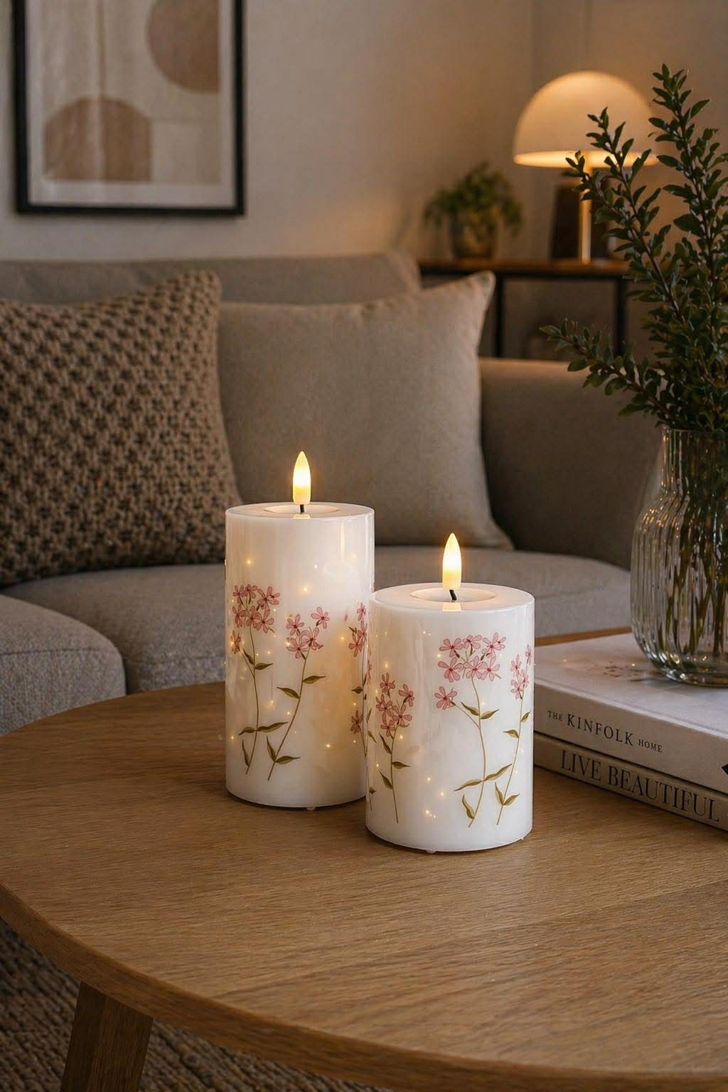 LED blokklys TWINKLE flower - Sett med 2stk.