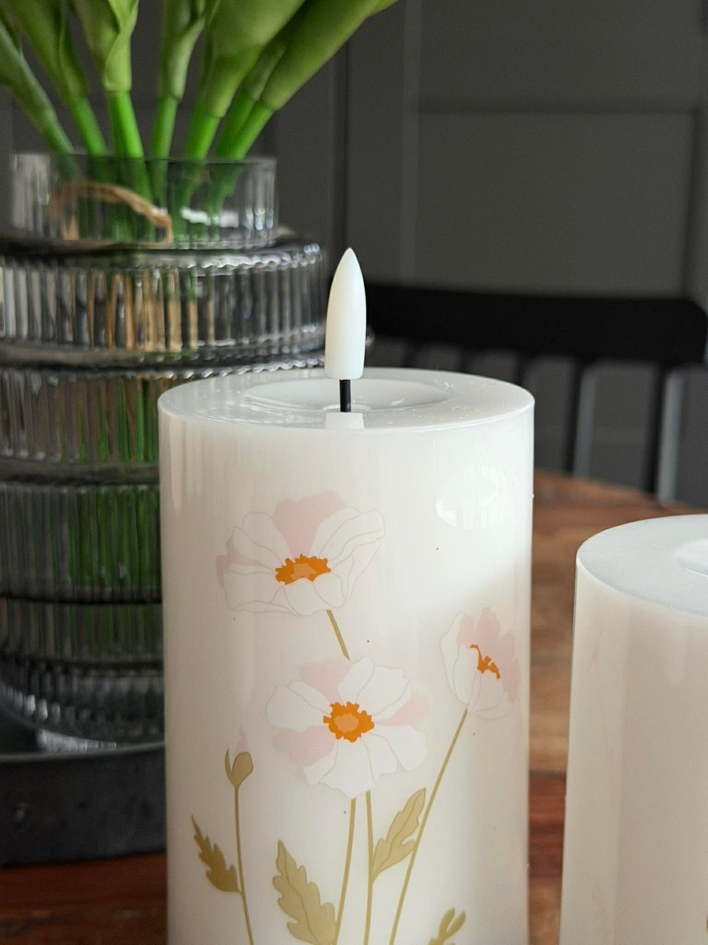 LED blokklys TWINKLE Poppy Rose - Sett med 2 stk.