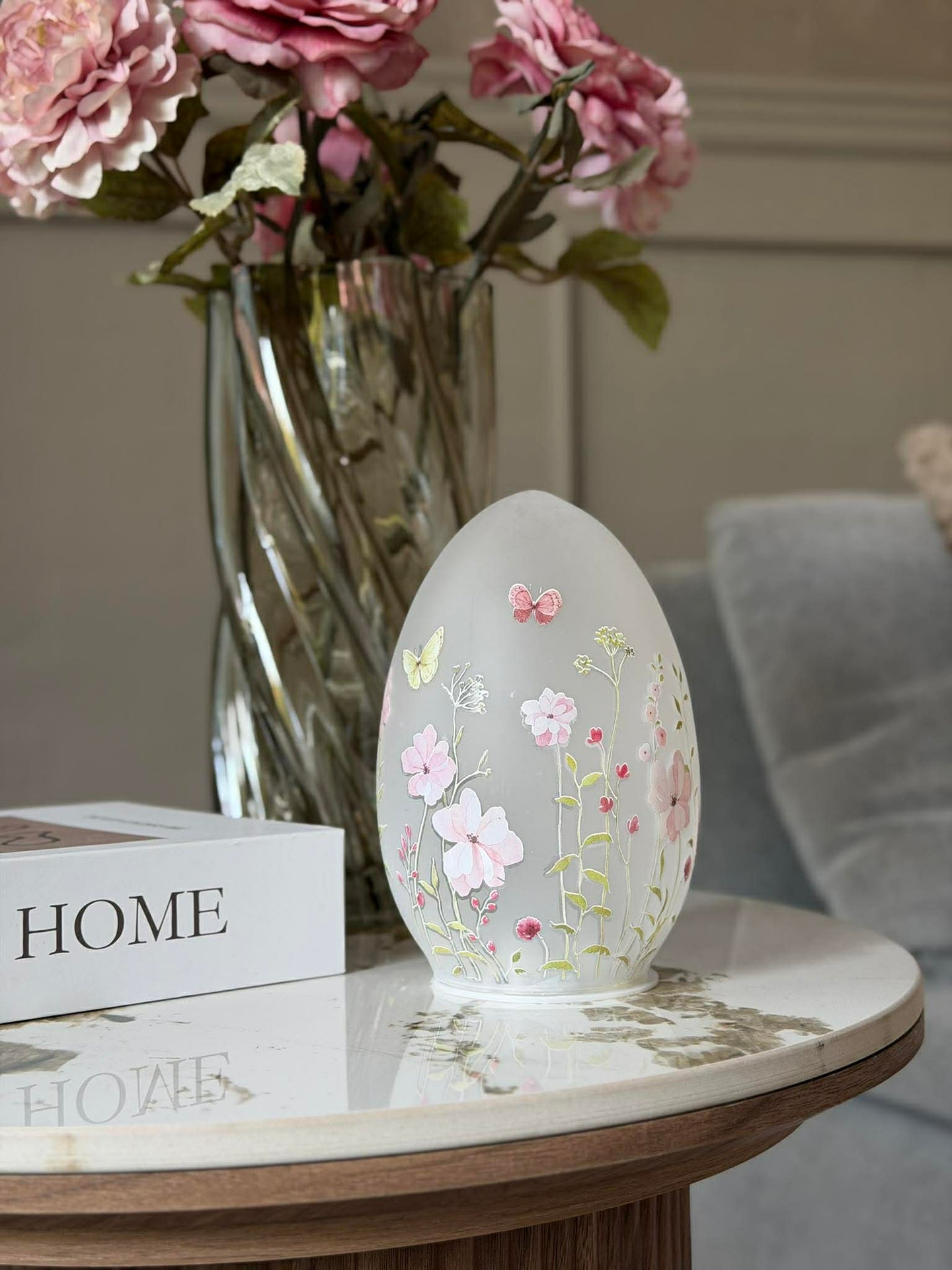Lampe LED med blomster