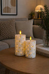 LED Bloklys TWINKLE Citrus - Sett med 2 stk