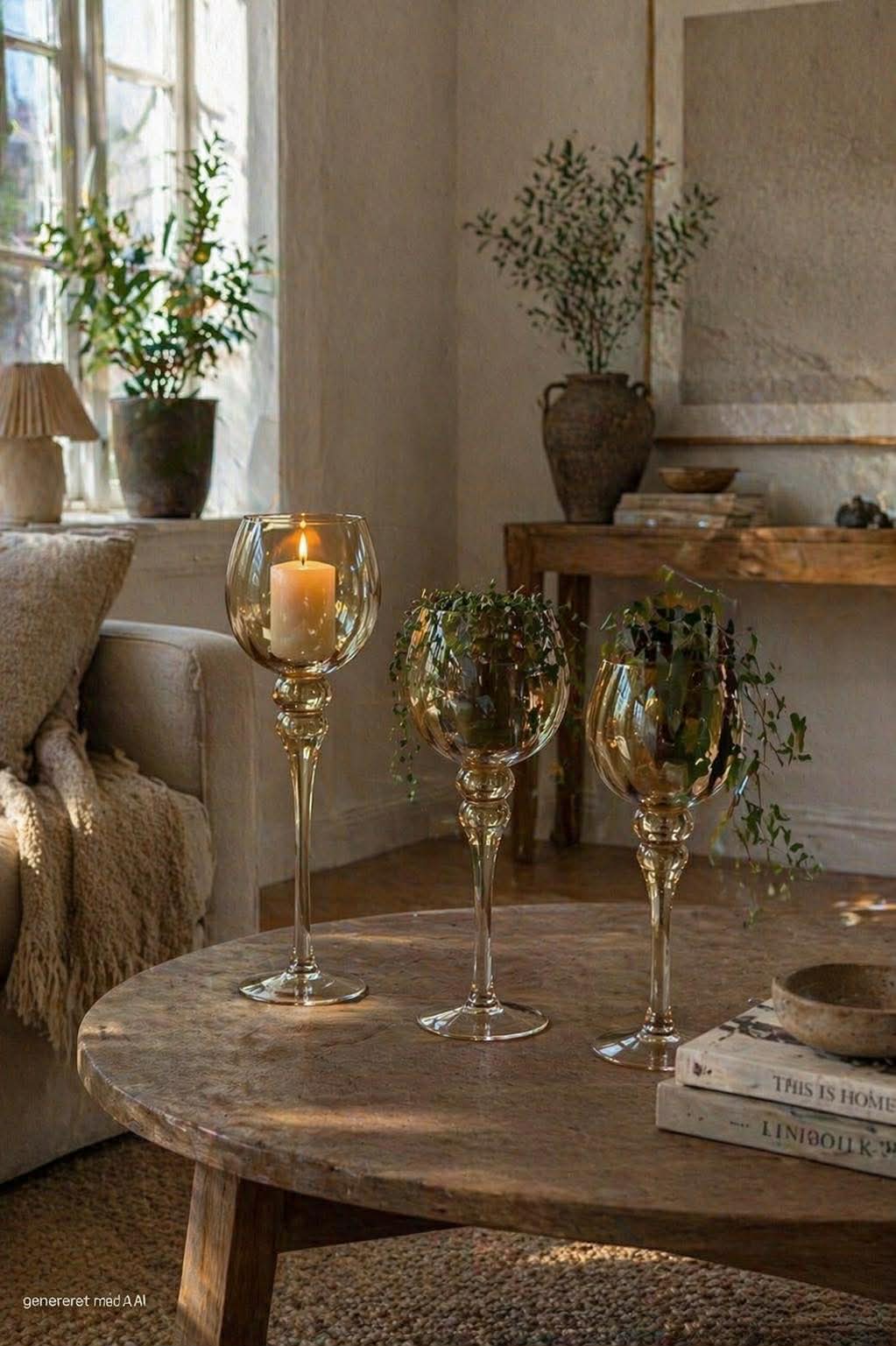 Lysestaker Amber - Sett med 3 stk.