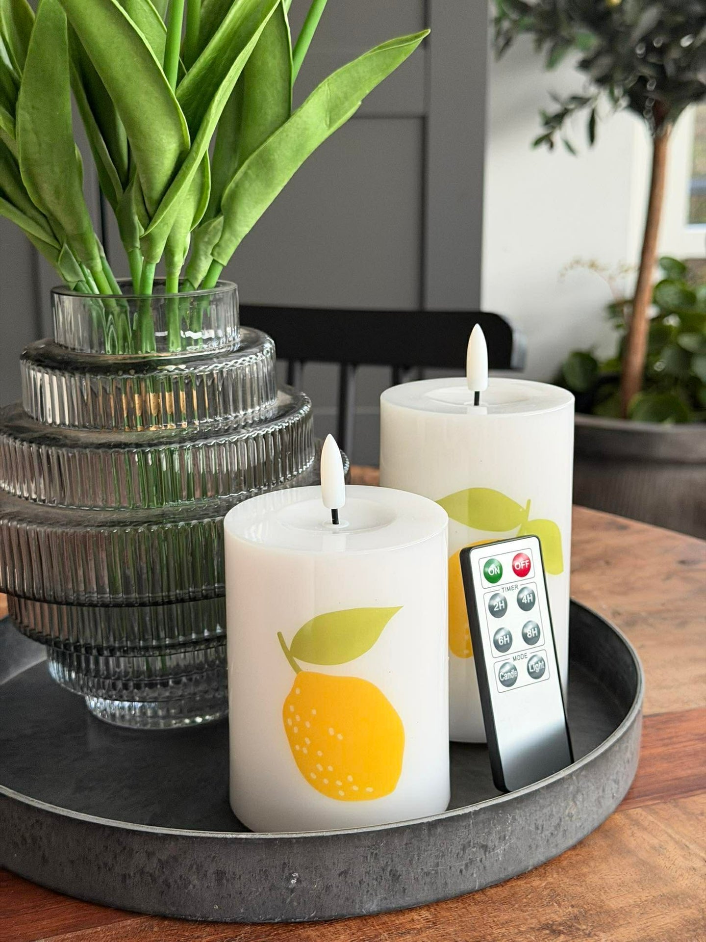 LED kubbelys TWINKLE Citrus - Sett med 2 stk.