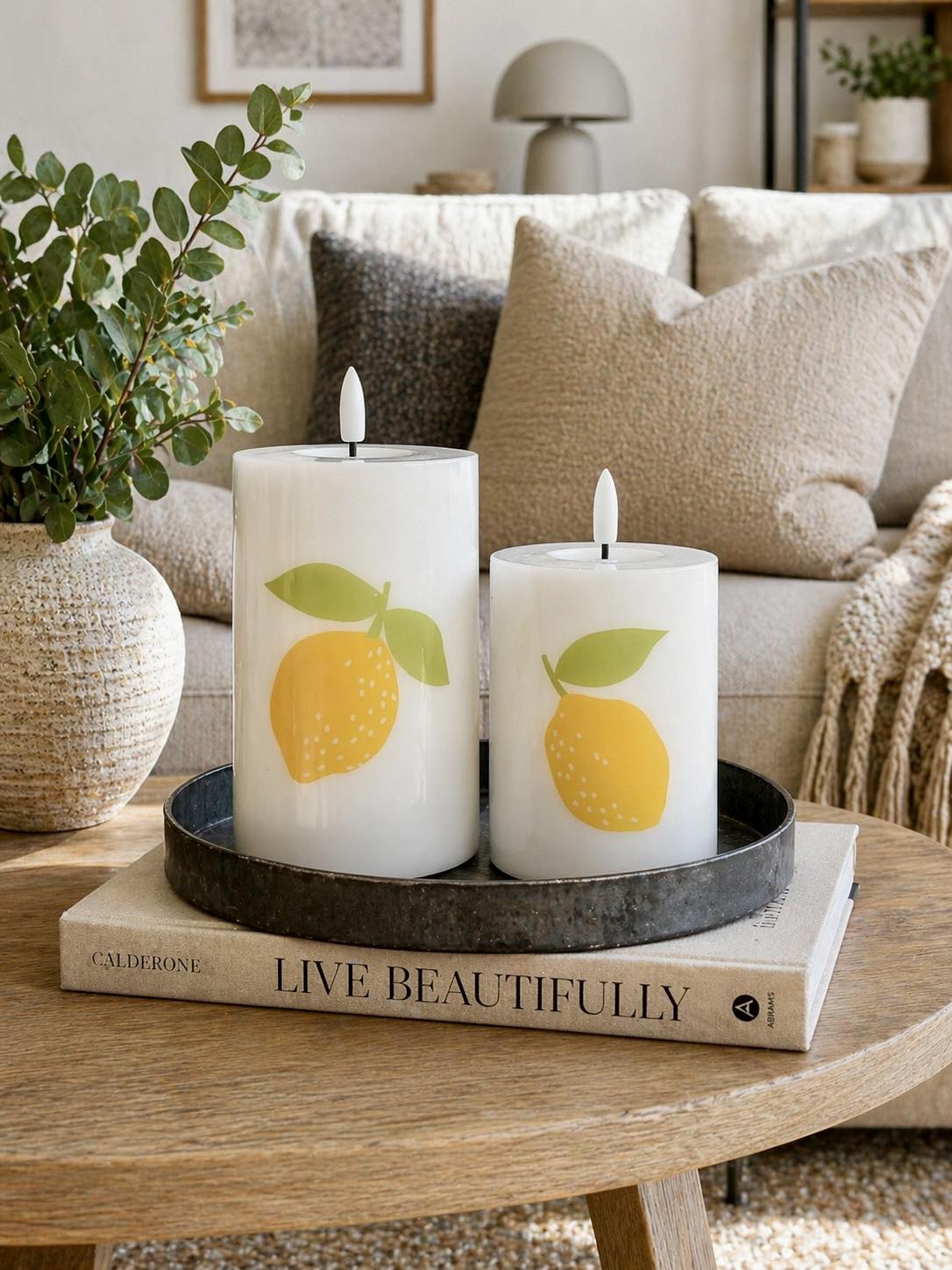 LED kubbelys TWINKLE Citrus - Sett med 2 stk.
