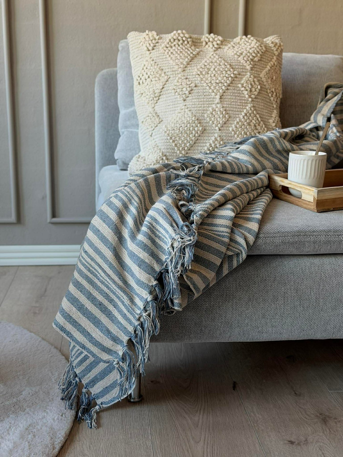 Plaid SKAGEN - Blå stripe