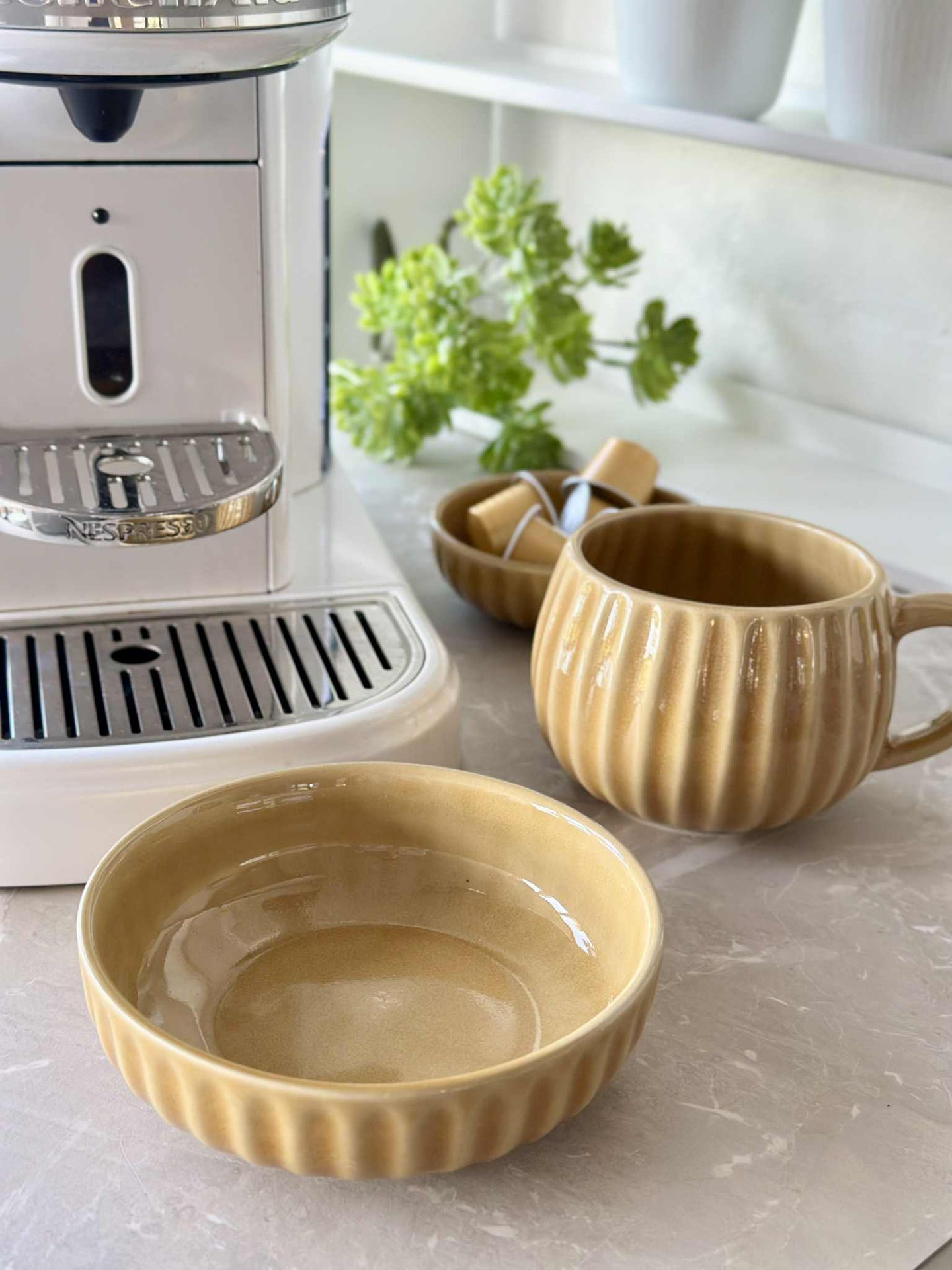 Krus VIGA Stripe - Sennep