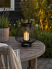 Lanterne med glass - Svart