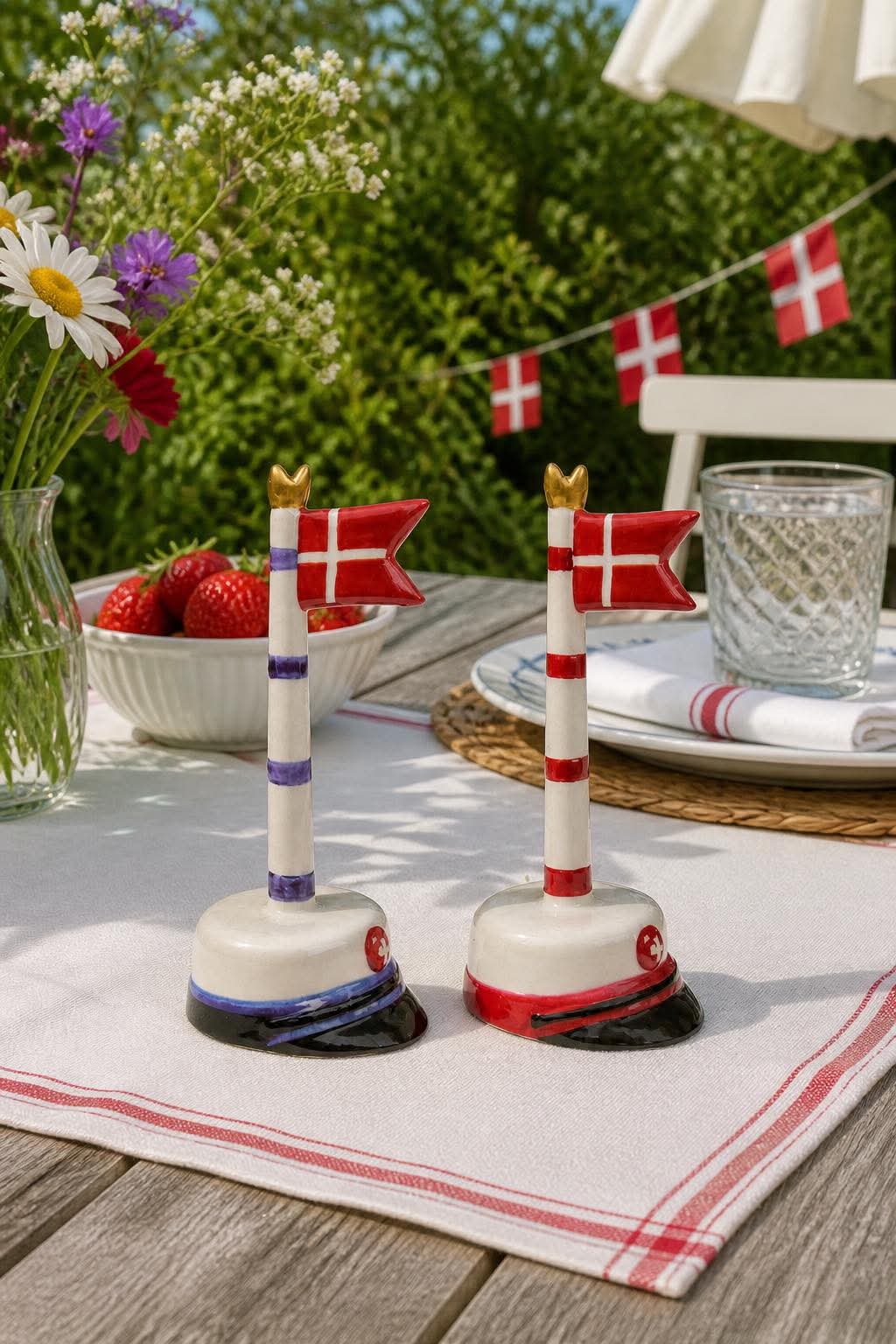 Studentflagg med striper 18 cm - Flere farger