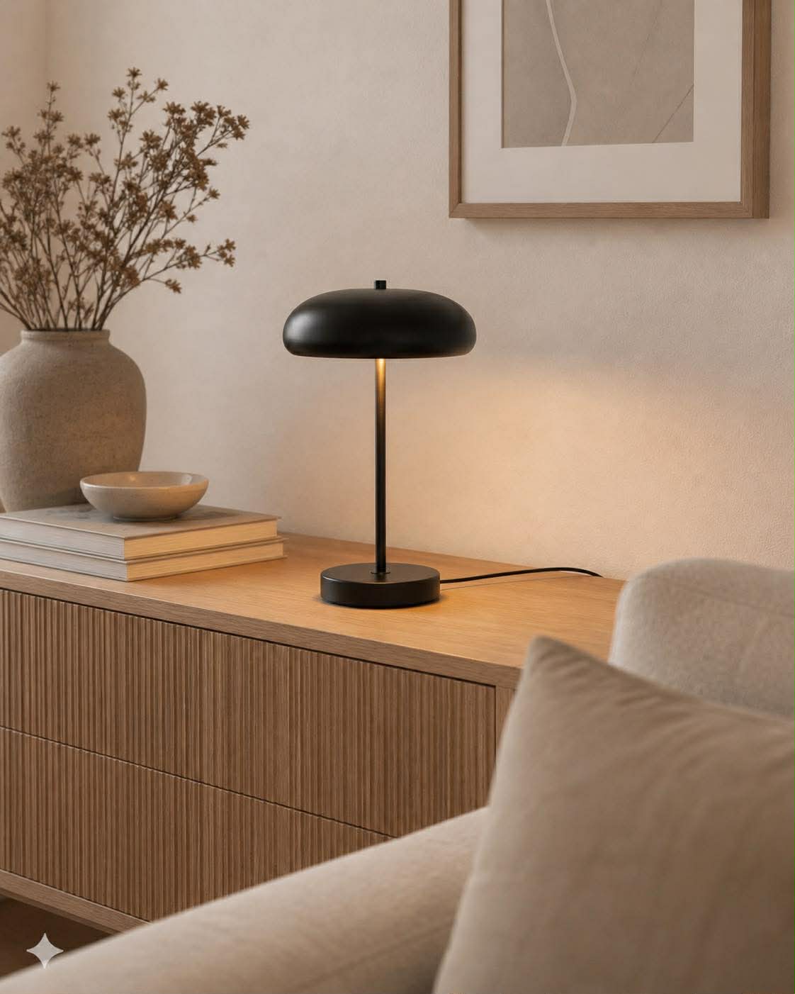 Bordlampe - Svart metall