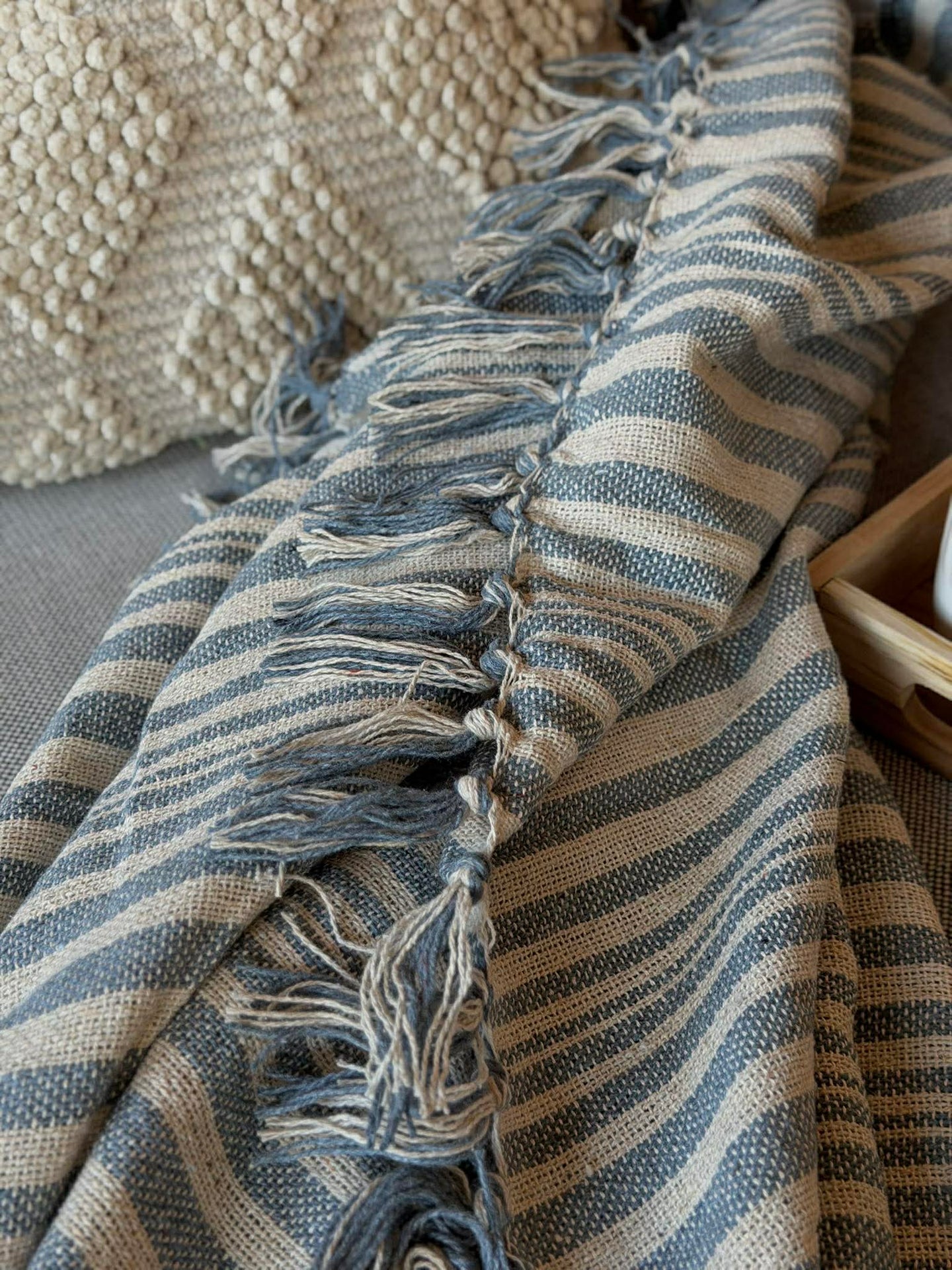 Plaid SKAGEN - Blå stripe