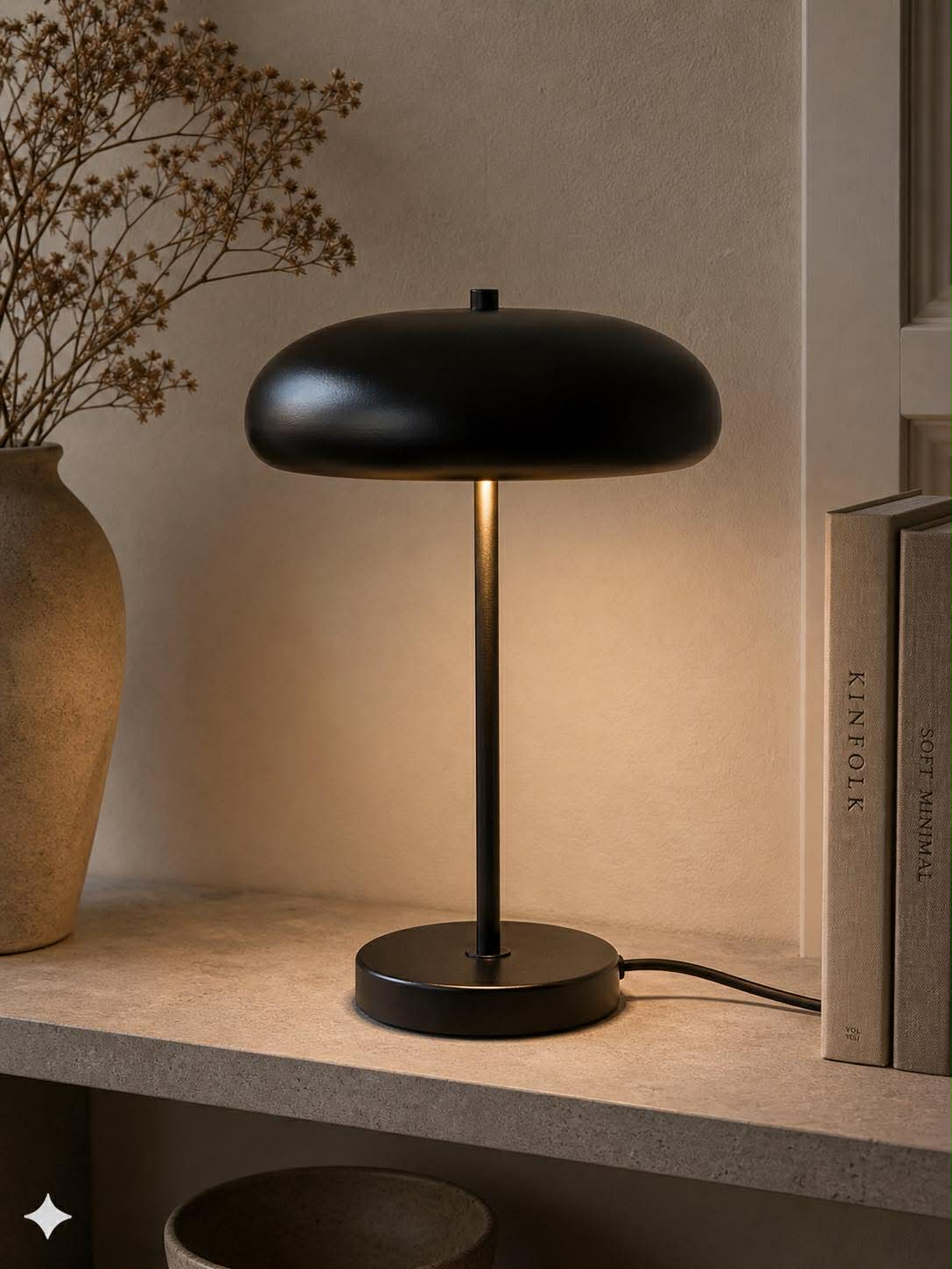 Bordlampe - Svart metall