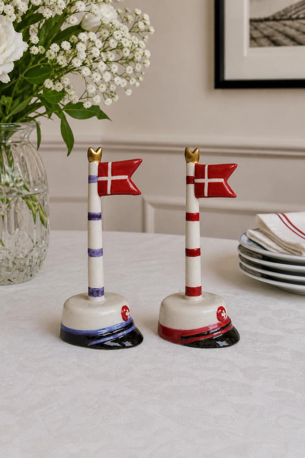 Studentflagg med striper 18 cm - Flere farger