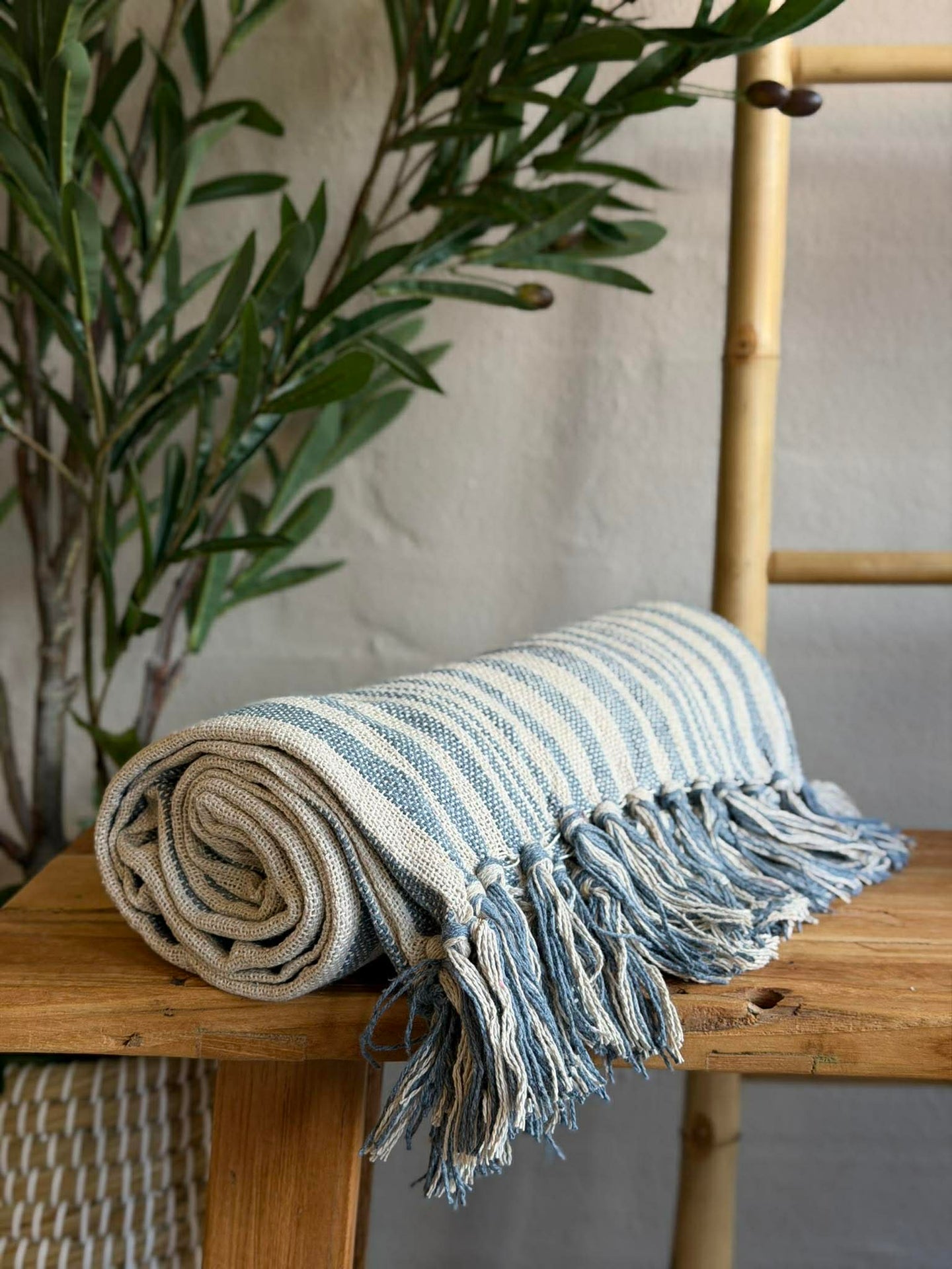 Plaid SKAGEN - Blå stripe