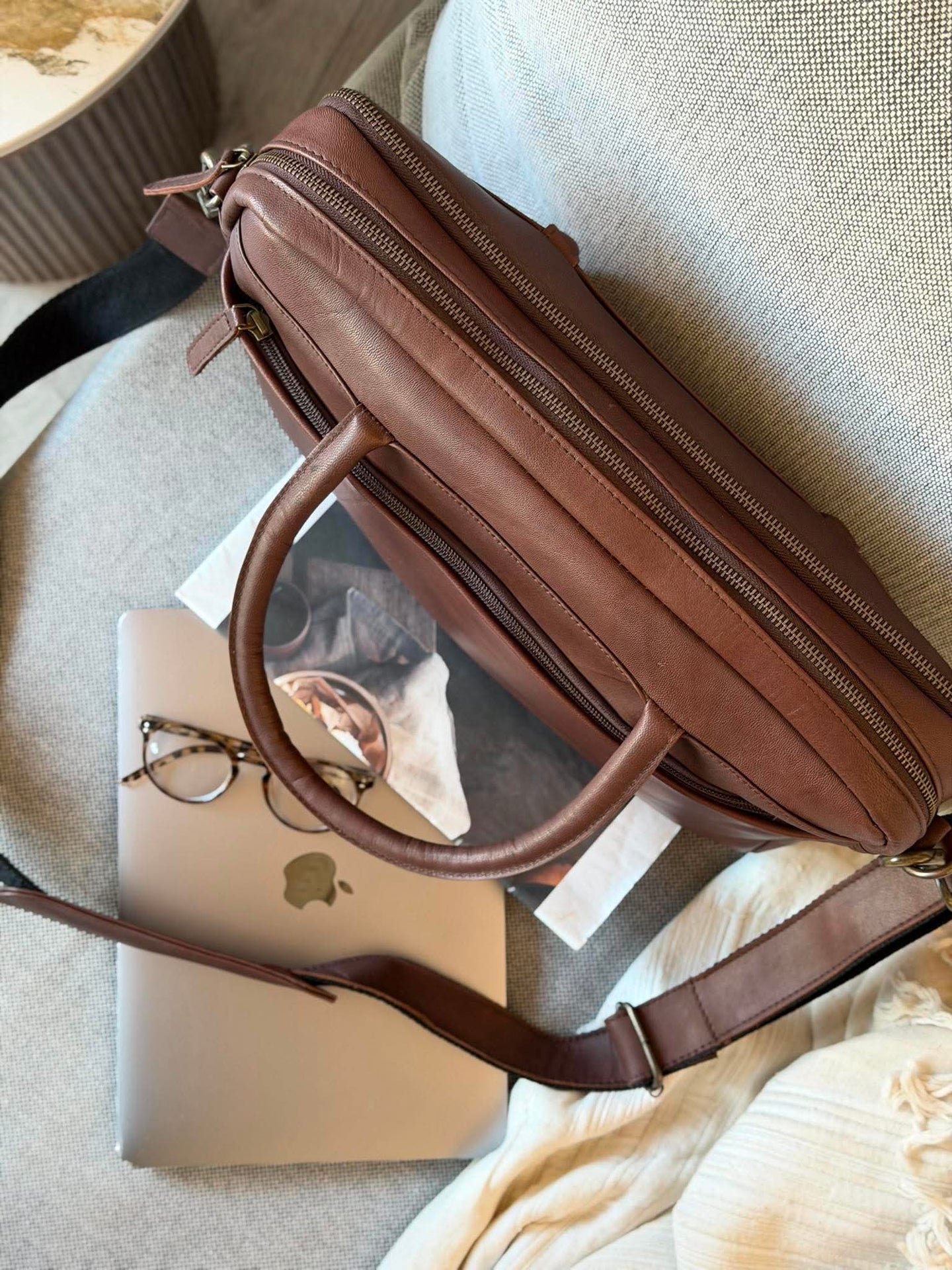 Laptopveske Faust dobbelt - Dark brown