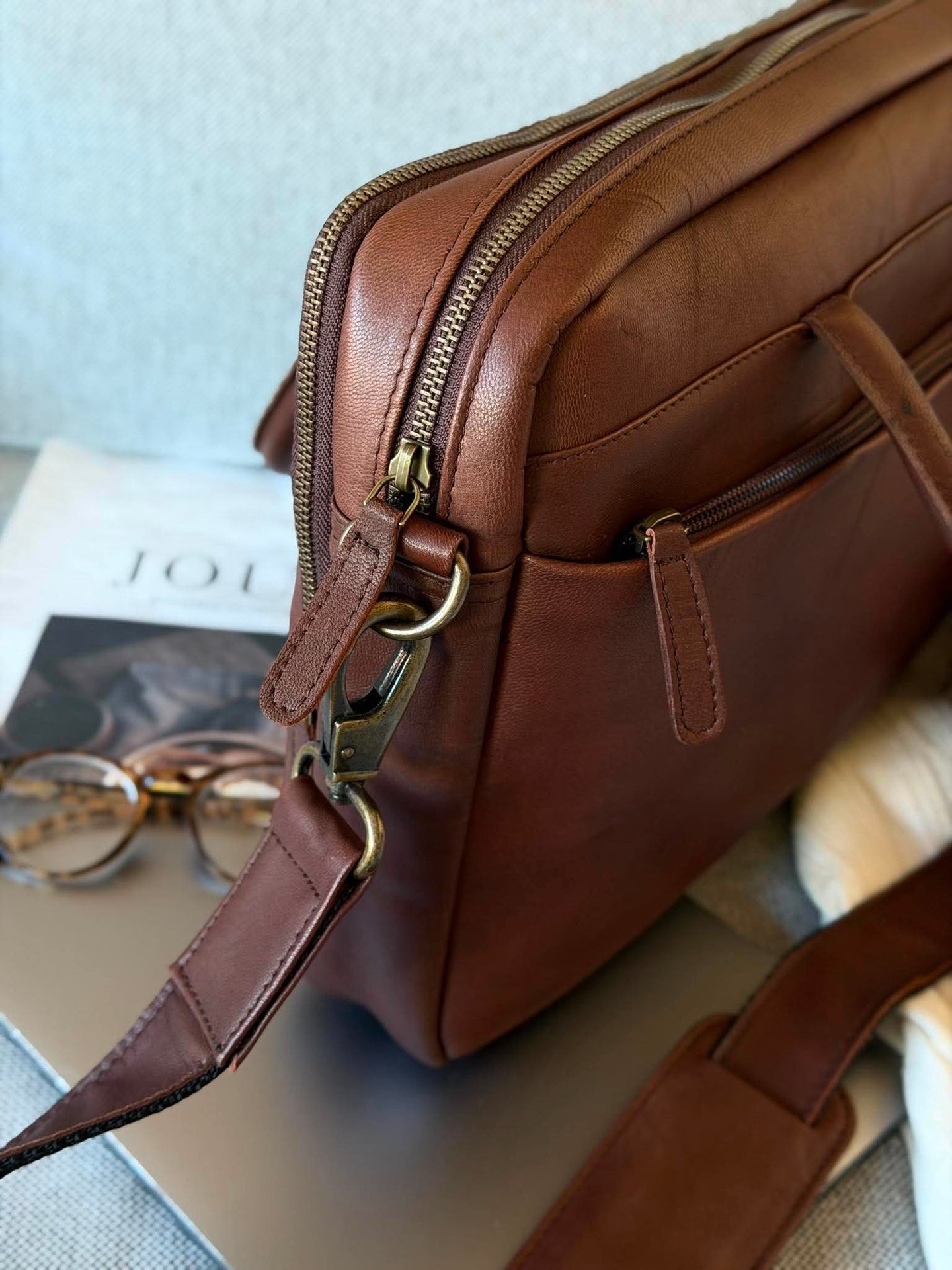 Laptopveske Faust dobbelt - Dark brown