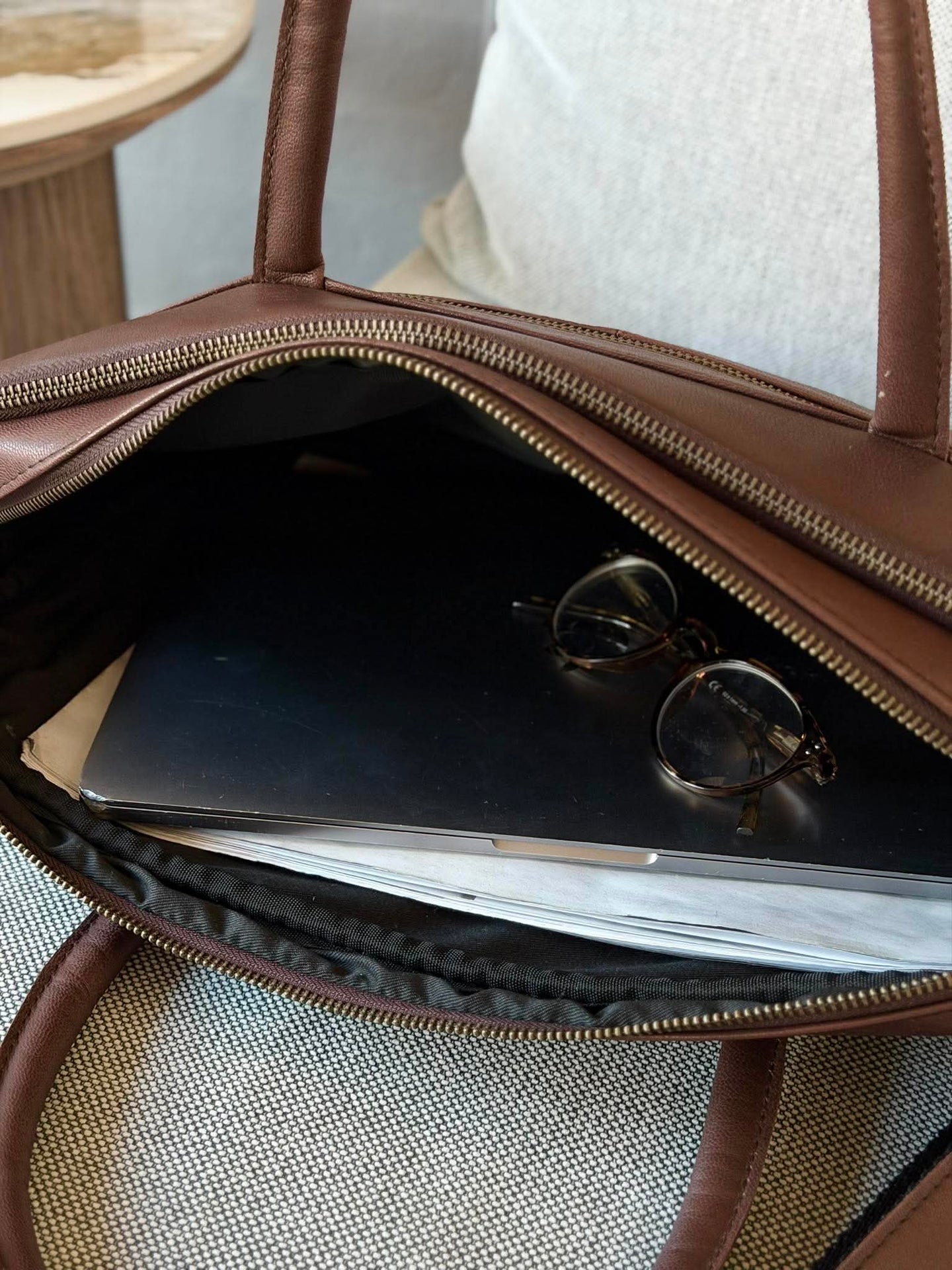 Laptopveske Faust dobbelt - Dark brown