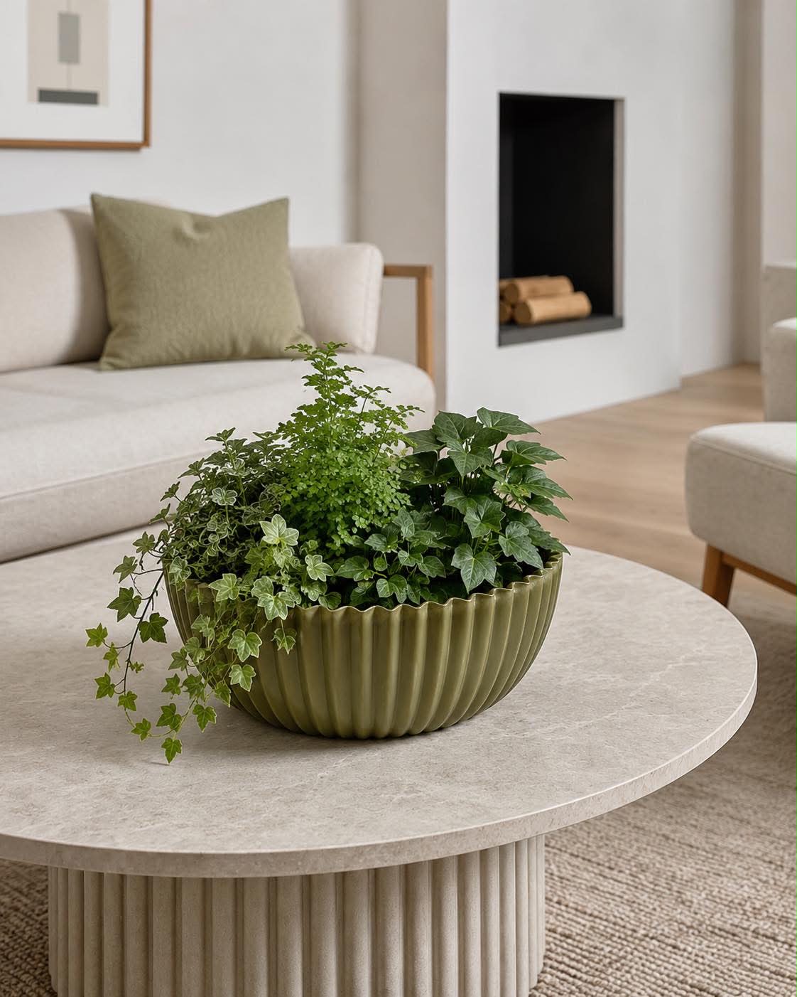 Bowl i betonglook - Green 20 cm