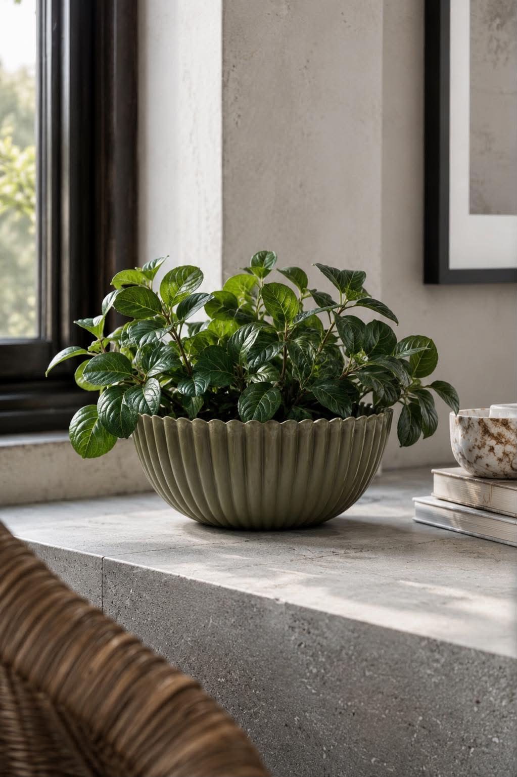 Bowl i betonglook - Green 20 cm