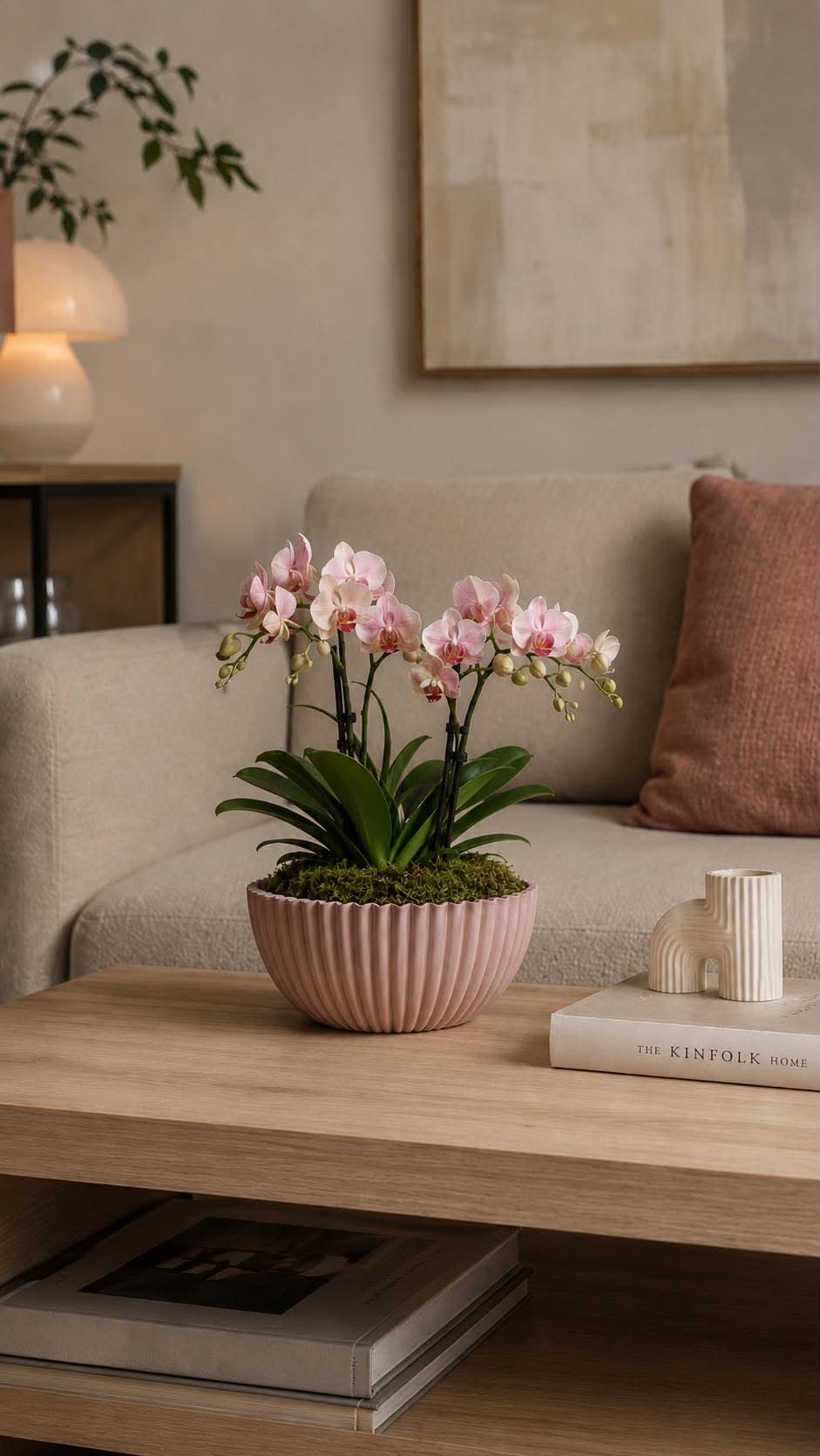 Bolle i betonglook - Rosa 20 cm