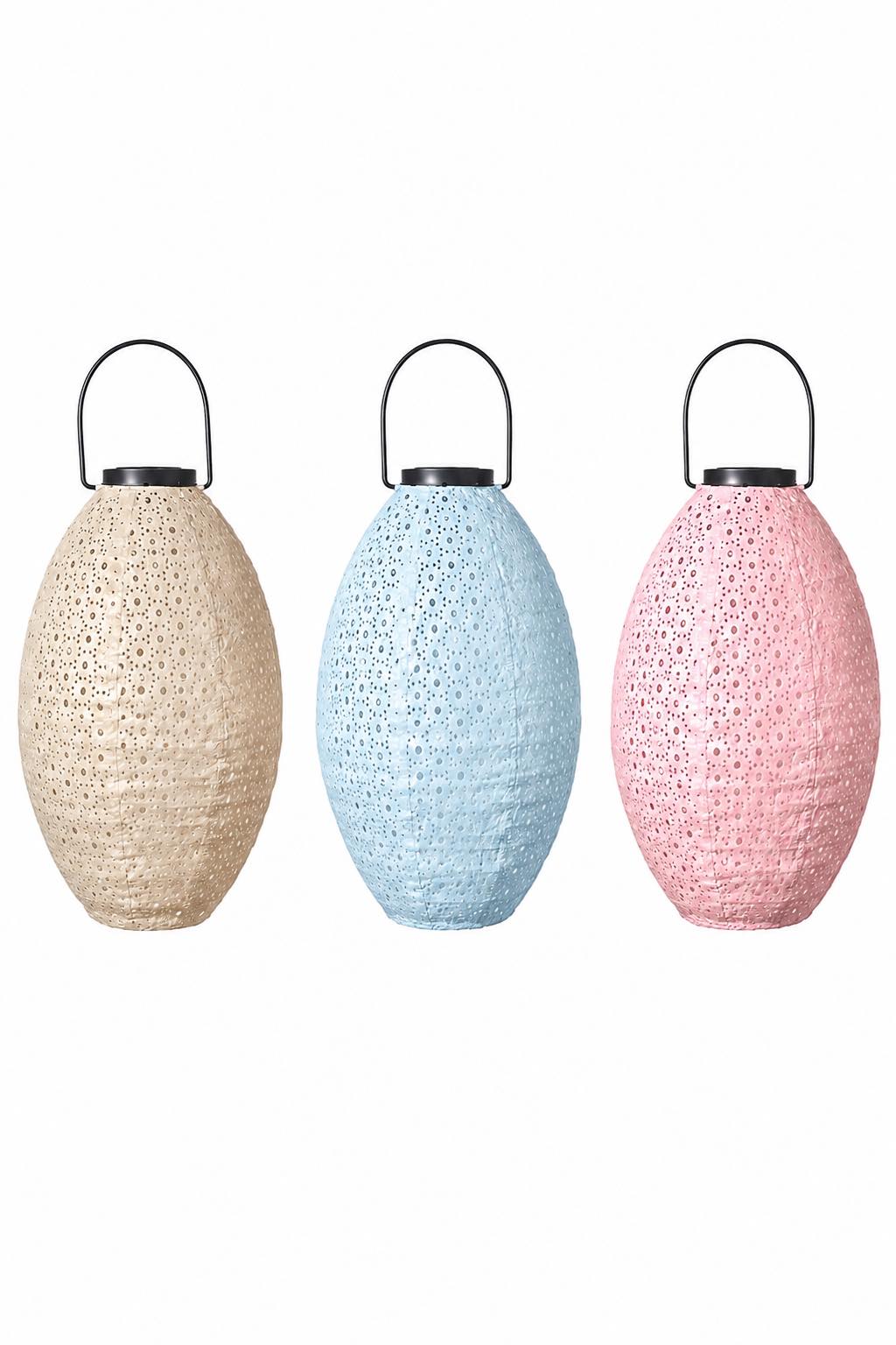 Lampe med solceller - Lyseblå