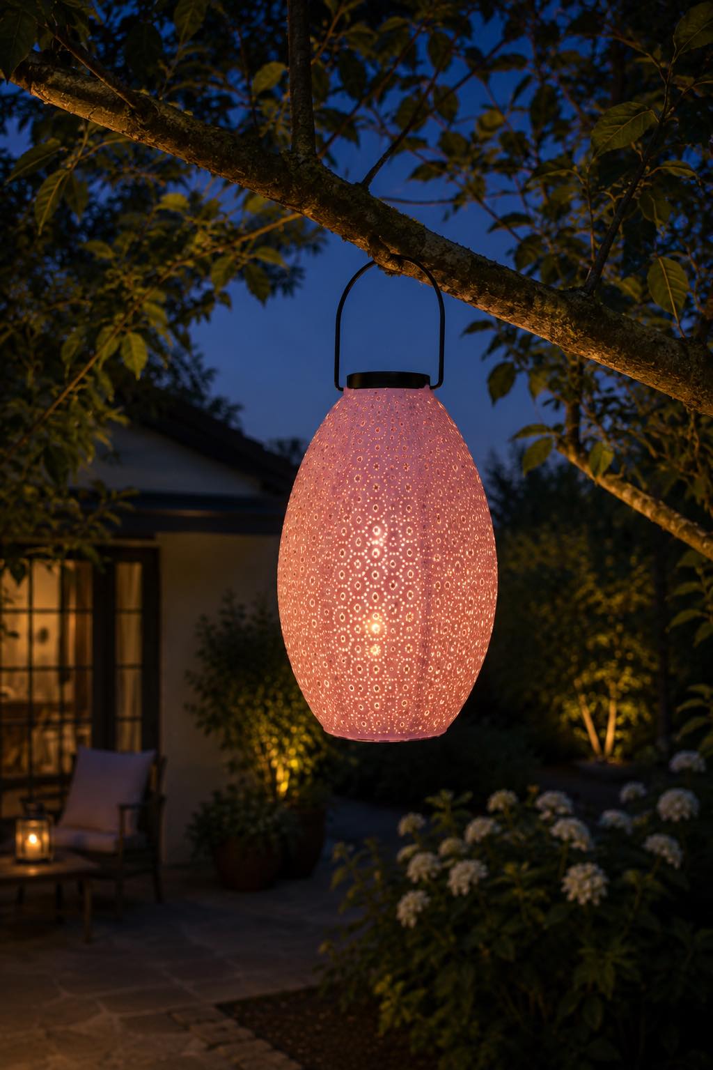Lampe med solceller - Rosa