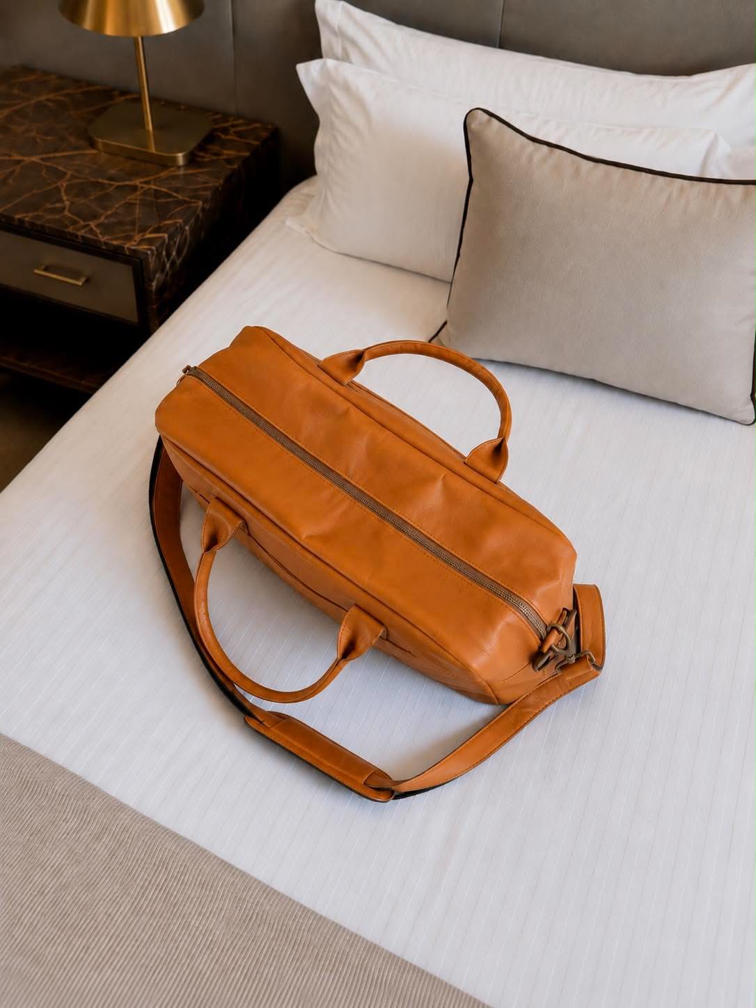 Weekendveske small Faust - Cognac