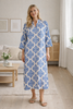 ZENTHA satinkjole - Off White Blue