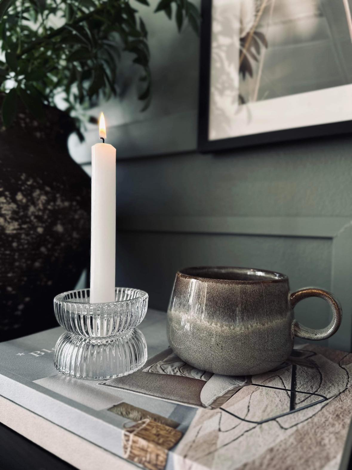 Lysestake - Vendbar i klart glass