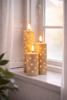 LED Blokklys TWINKLE beige - Sett med 3 lys.