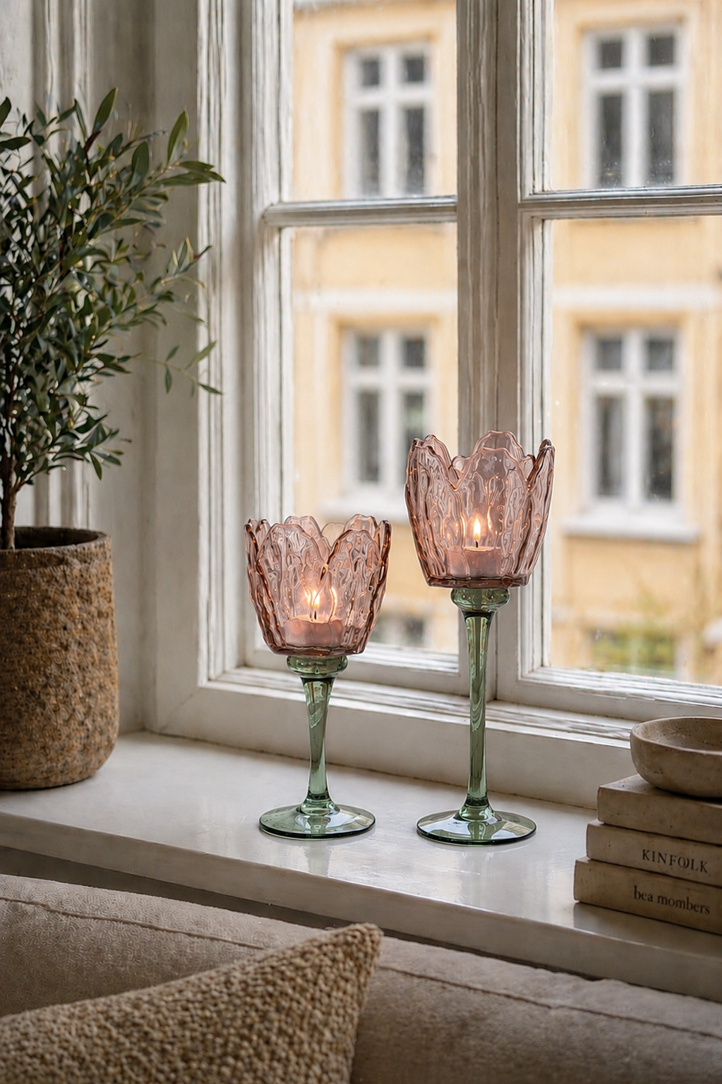Lysestake flower - Rosa / grønn