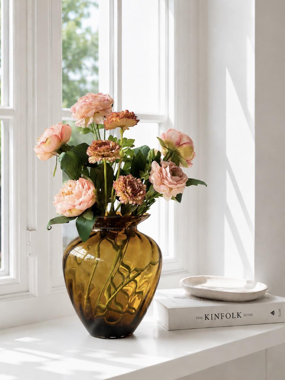 Vase SWIRL Amber