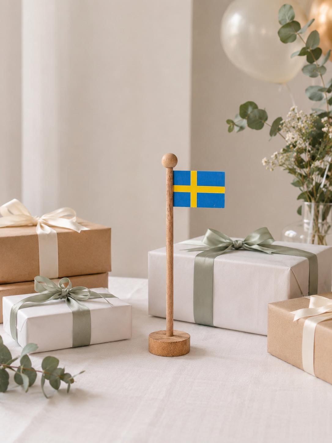 Svensk Flagg wood - Flere størrelser