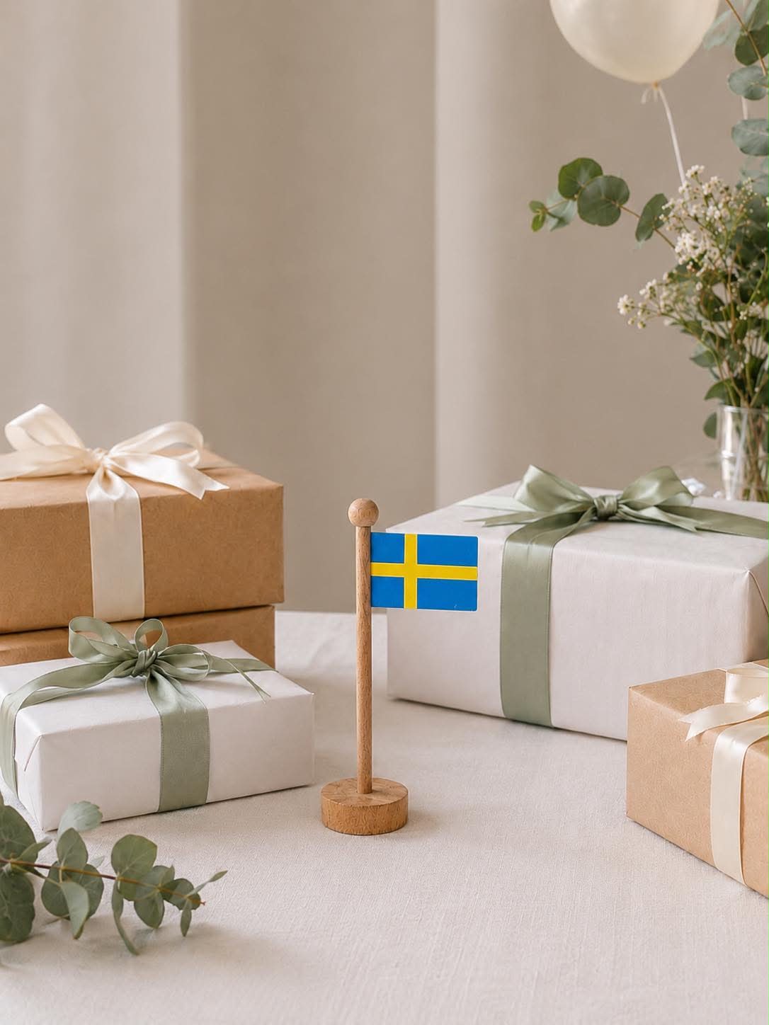 Svensk Flagg wood - Flere størrelser