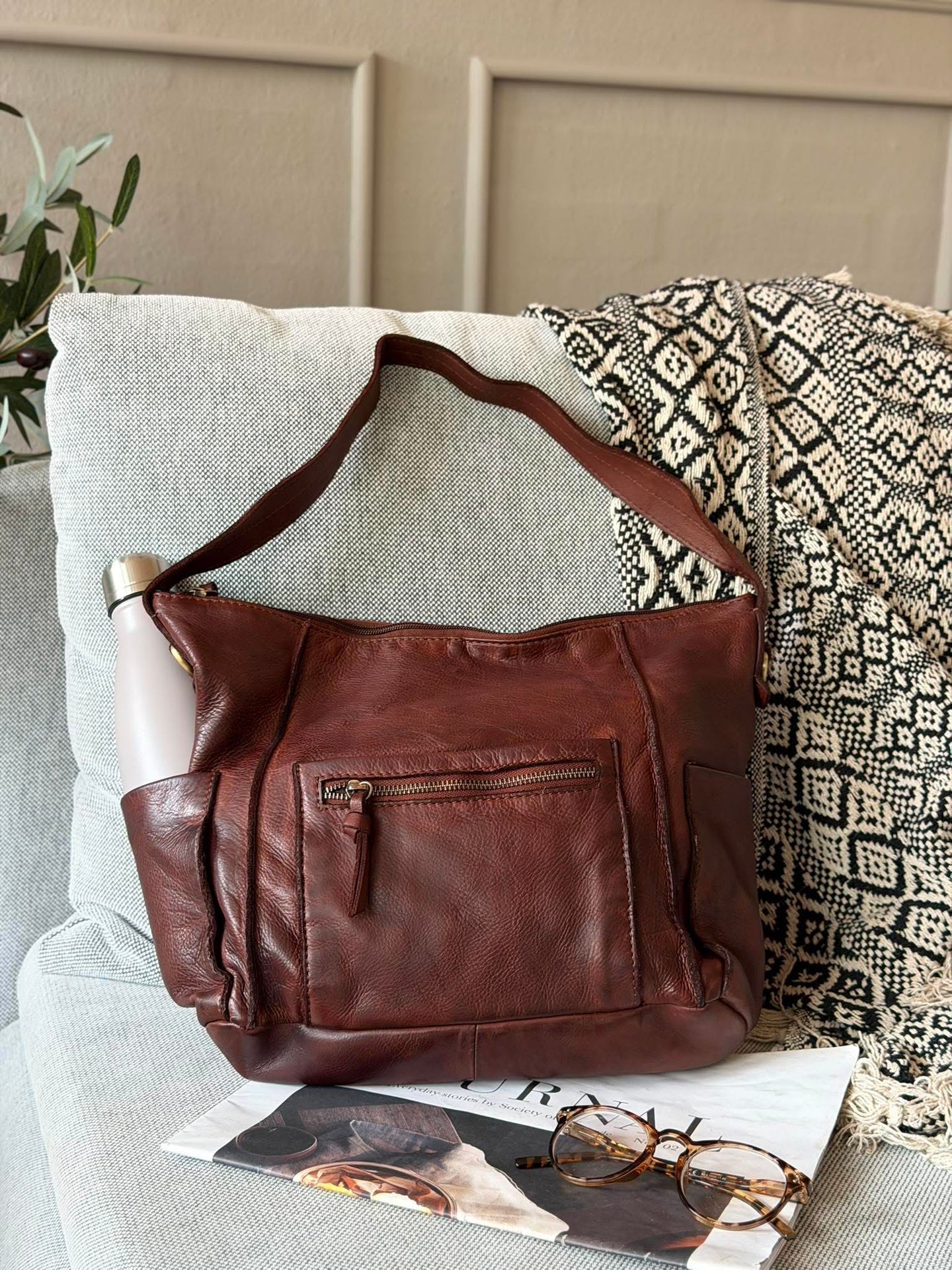 Crossbody Raw Boheme XL – Brun