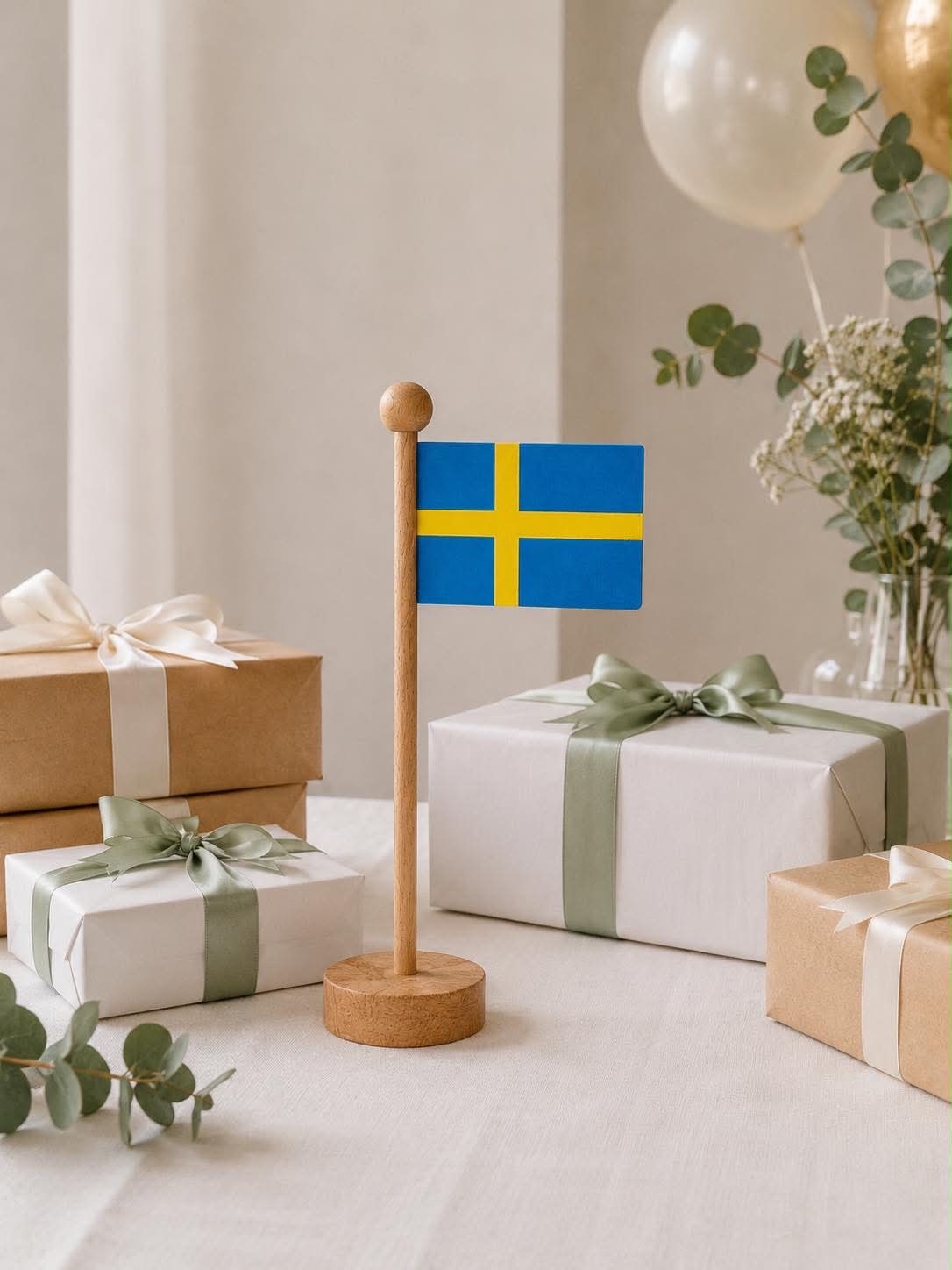 Svensk Flagg wood - Flere størrelser