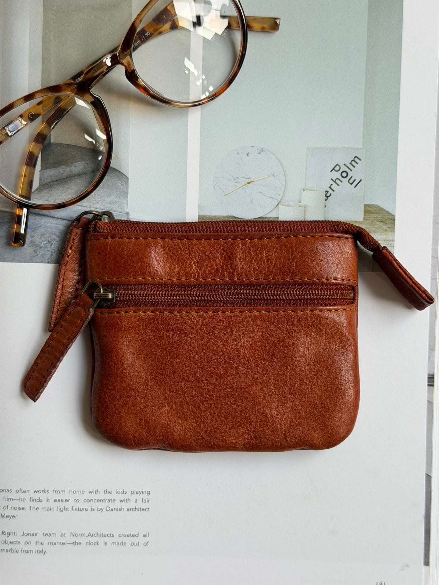 Lommebok - washed dark cognac