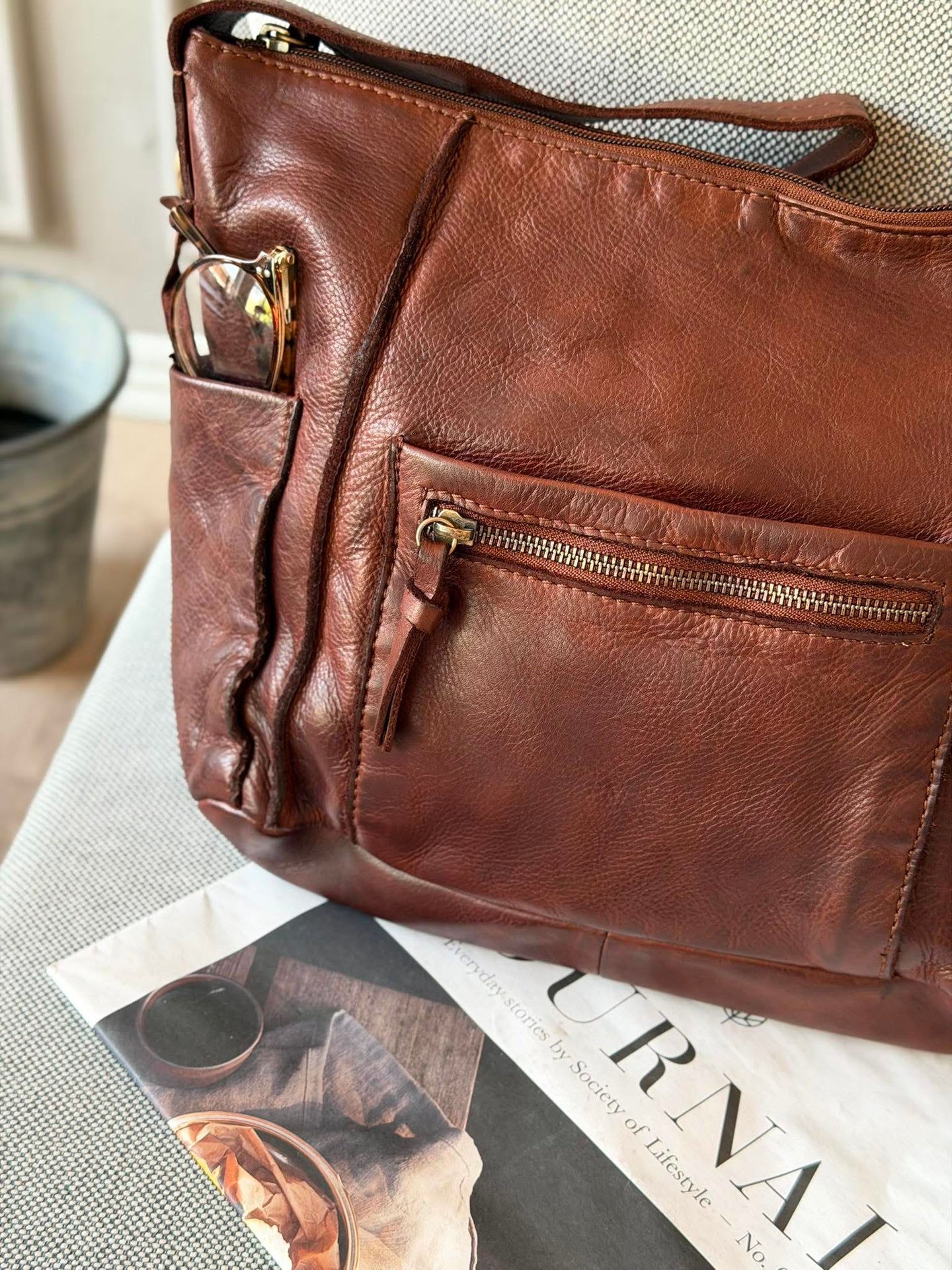 Crossbody Raw Boheme XL – Brun