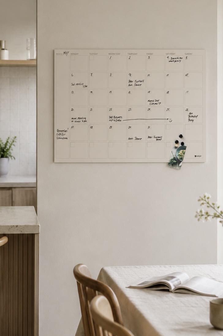 Tavle magnetisk beige - Månedsplanlegger