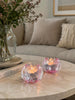 Lysestake rosa blomst - Sett med 2 stk