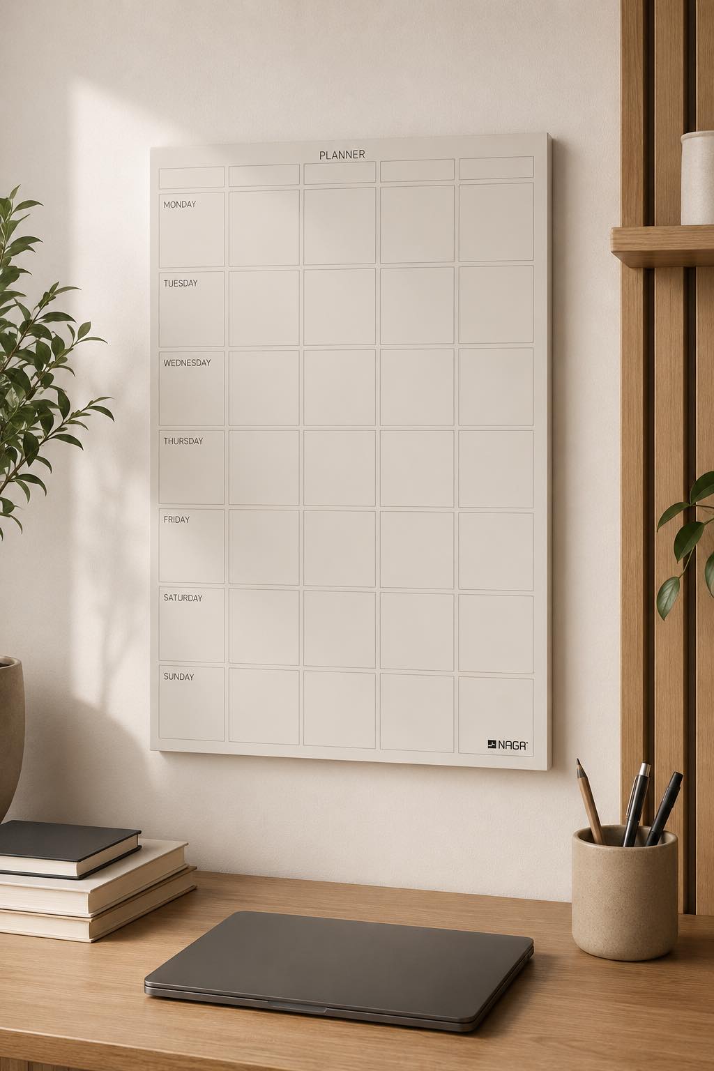Tavle magnetisk beige - Ukeplan