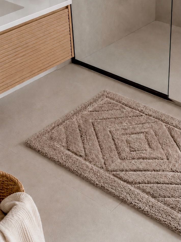 Badematte med rektangler - Flere farger