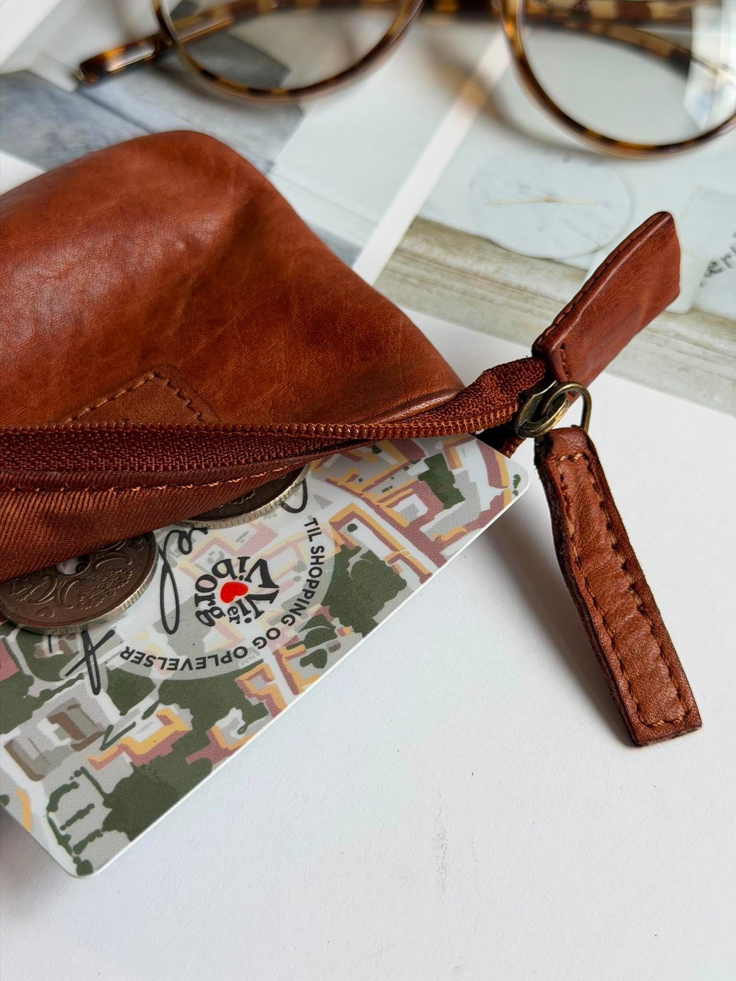 Lommebok - washed dark cognac