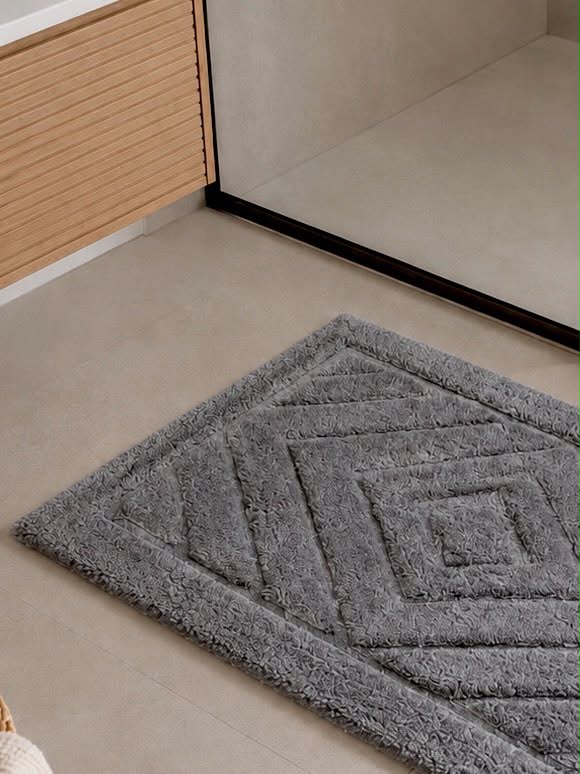 Badematte med rektangler - Flere farger