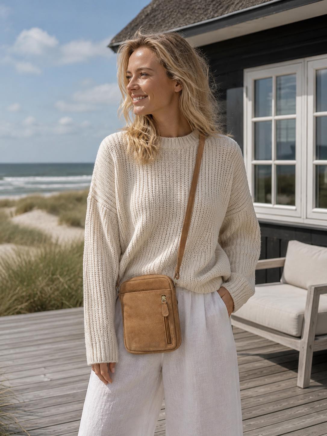 Mobilveske Daily – Suede beige