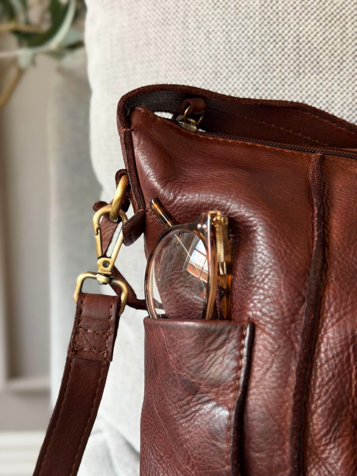 Crossbody Raw Boheme XL – Brun