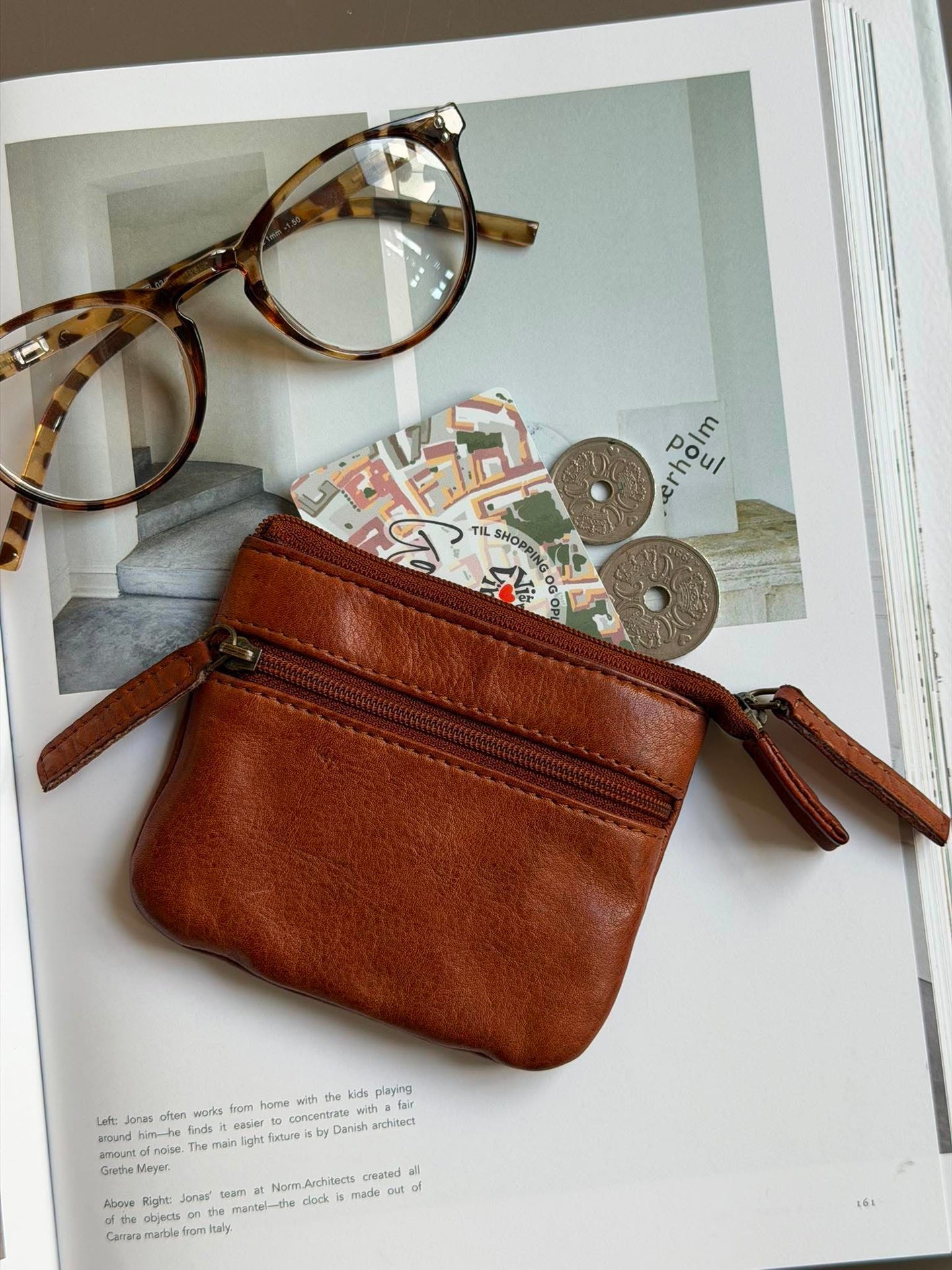 Lommebok - washed dark cognac