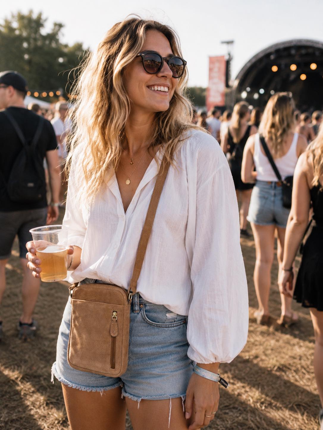Mobilveske Daily – Suede beige