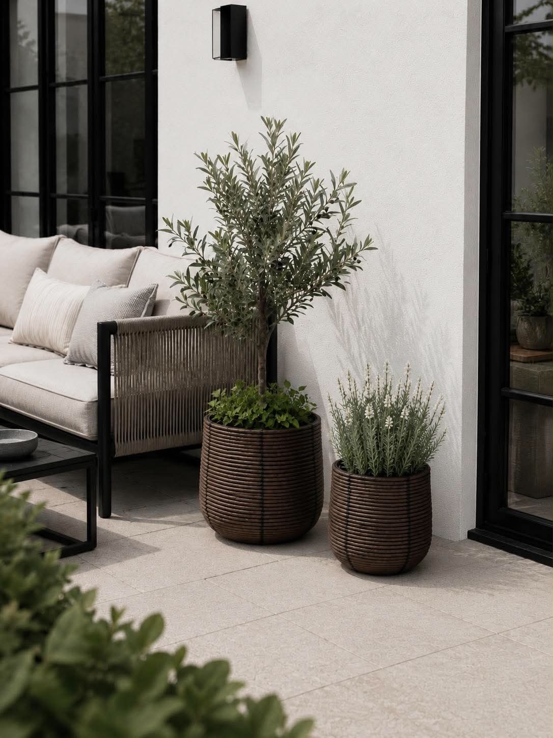 Plantekurver RATTAN – Sett med 2 størrelser