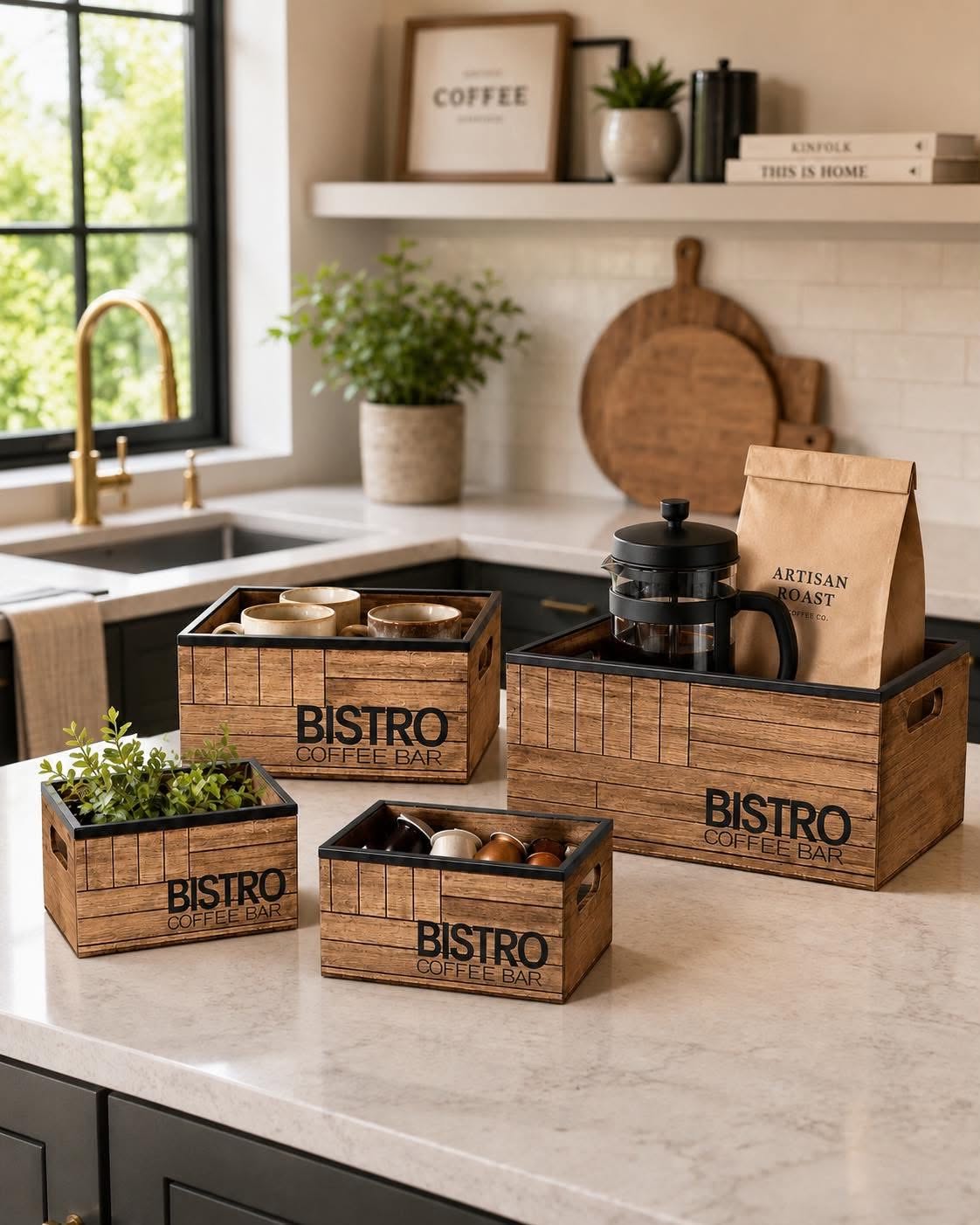 Kasser BISTRO - Sett med 4 stk