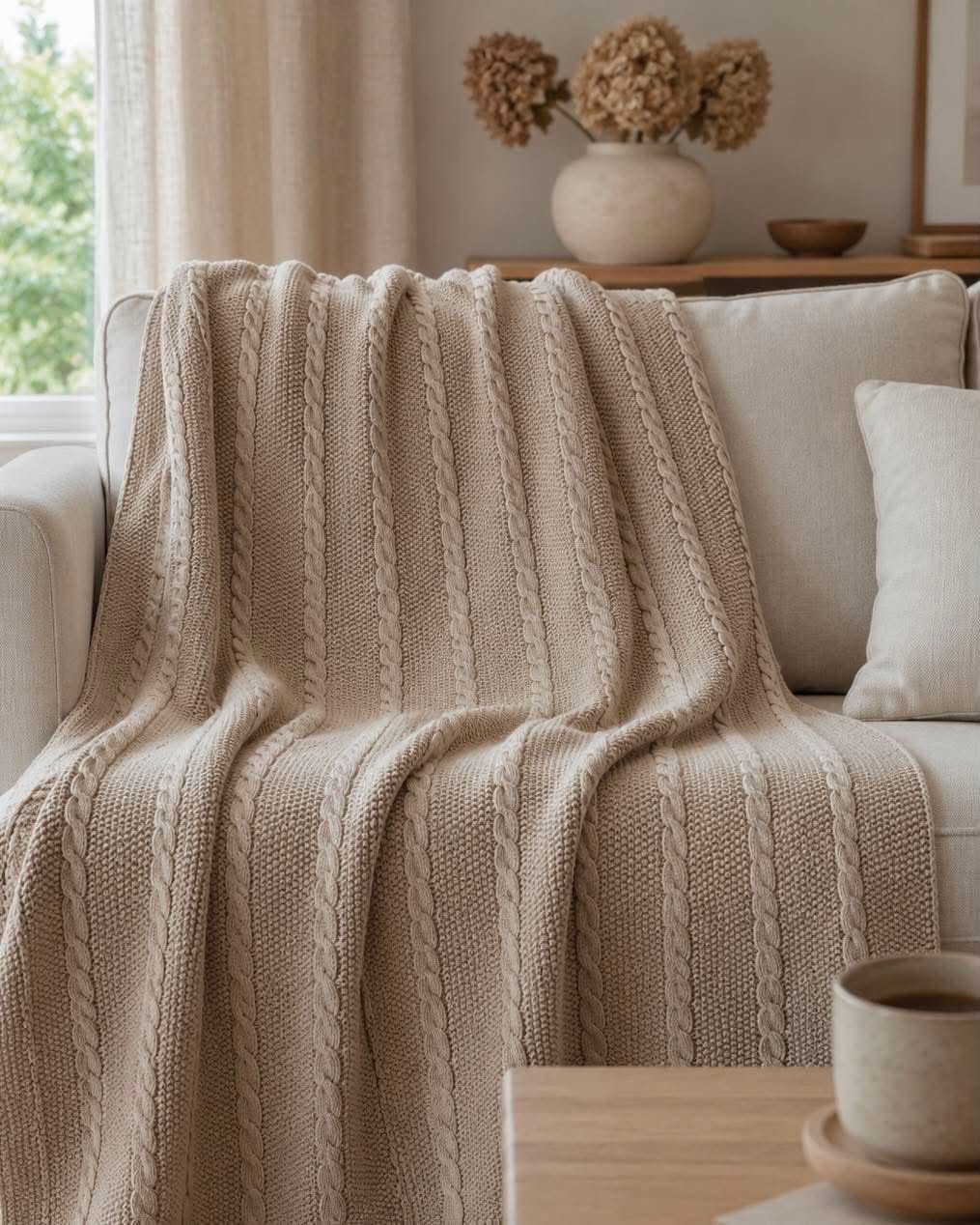 Plaid perlestrik beige