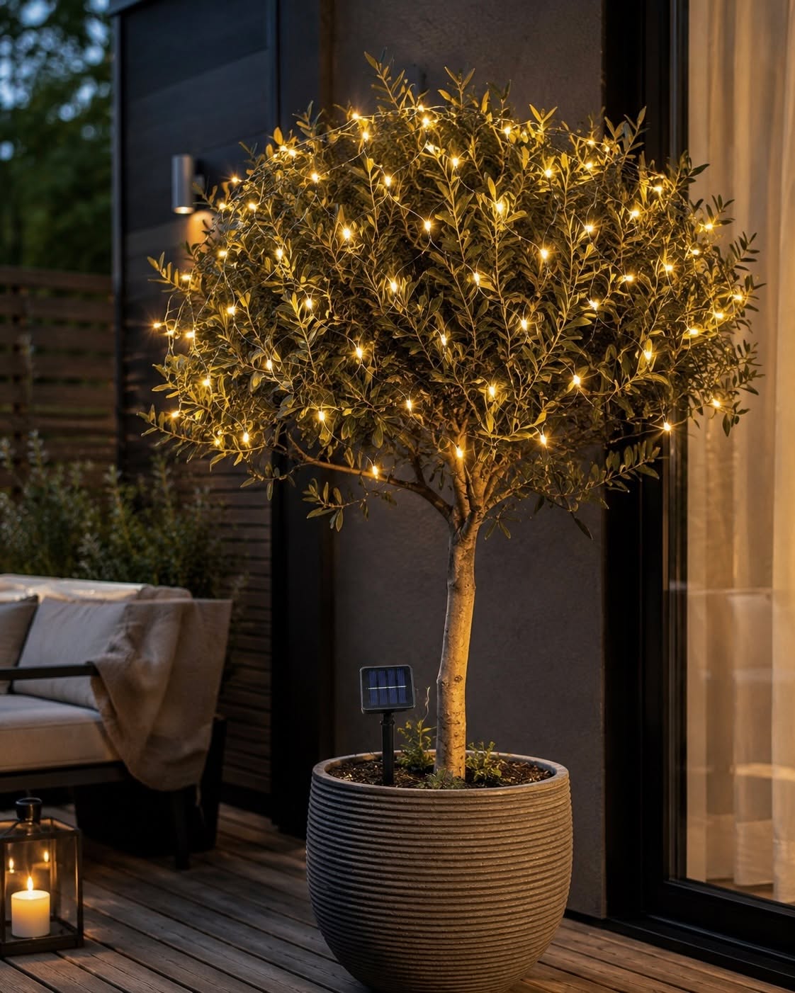 Solar lyskjedenett m. 60 LED
